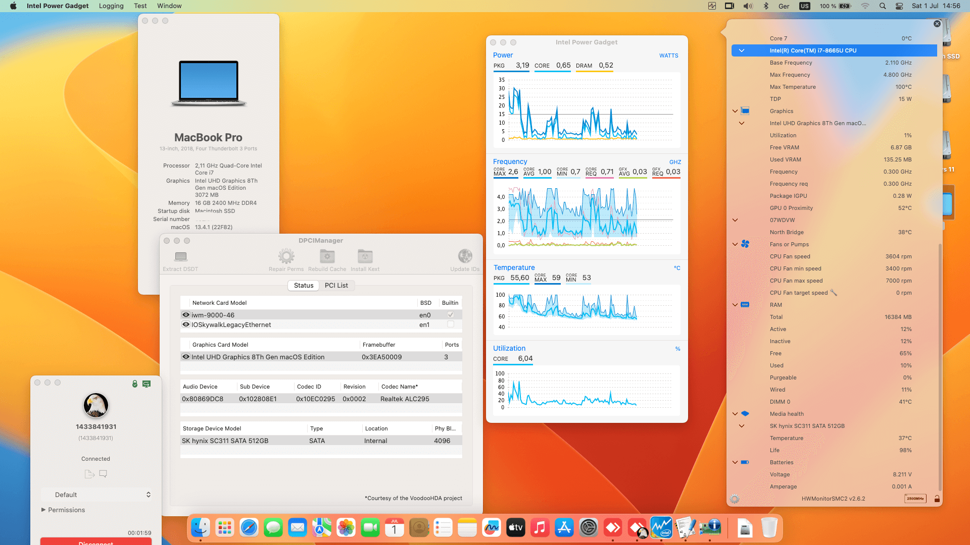 Success Hackintosh macOS Ventura 13.4.1 Build 22F82 in Dell Latitude 7400